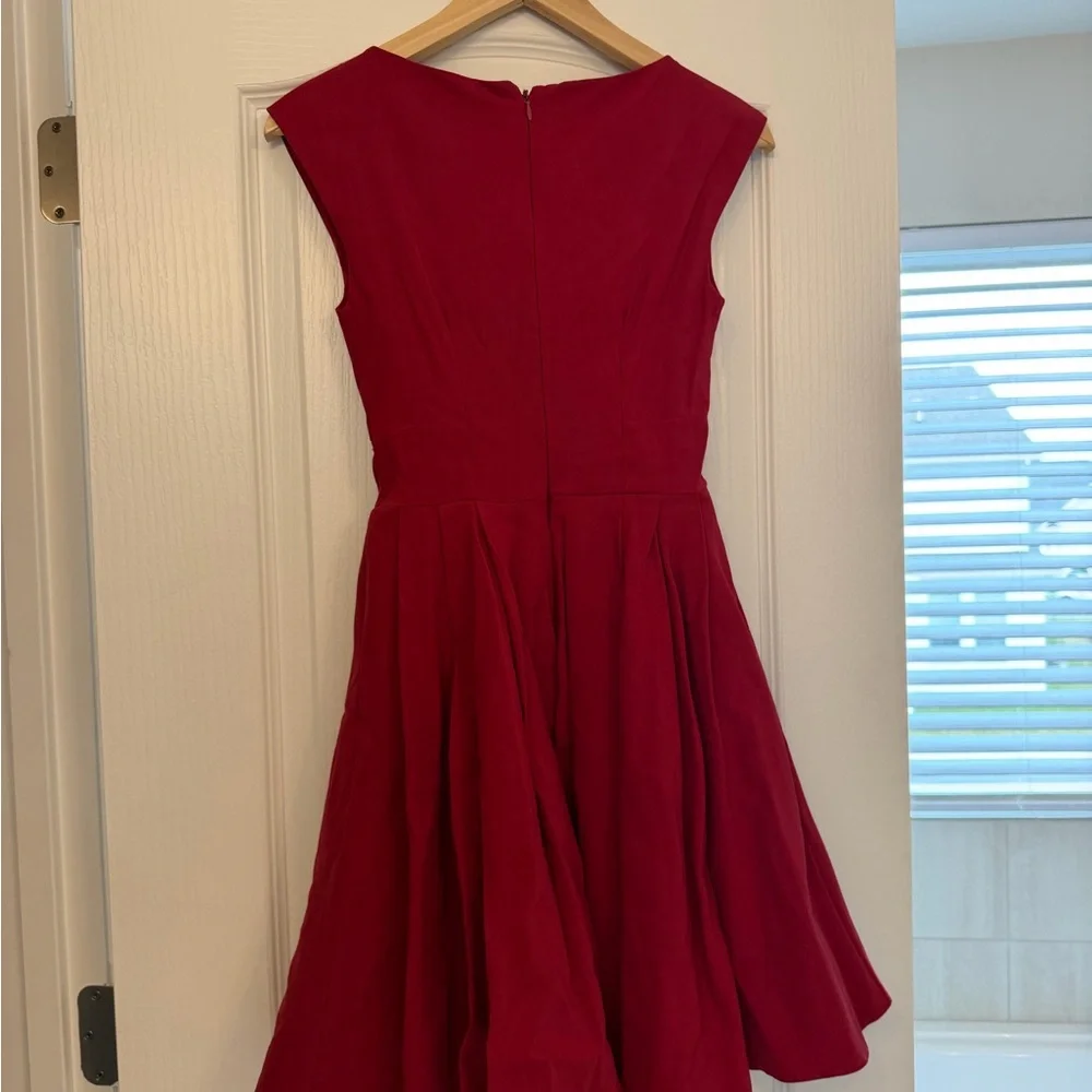 ASOS Red Skater Cocktail Dress size 4 - Picture 6 of 9